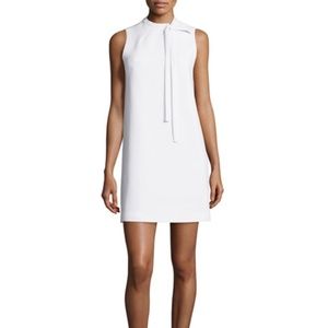 Theory Nurita White Sleeveless Tie-Neck Dress 6